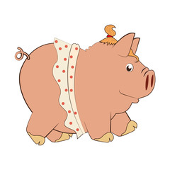 piggy character funny icon vector illustration design