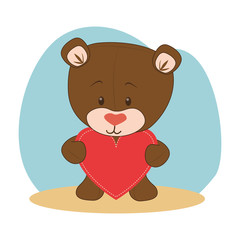 cute bear teddy icon vector illustration design
