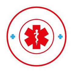 circular border with health symbol cross vector illustration