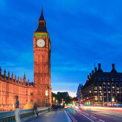 Obraz premium Big Ben i House of Parliament at Twilight, Londyn, Wielka Brytania.