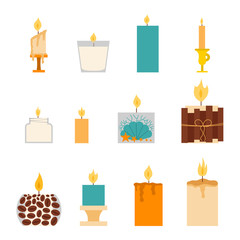 Vector candles romantic wax party decoration.