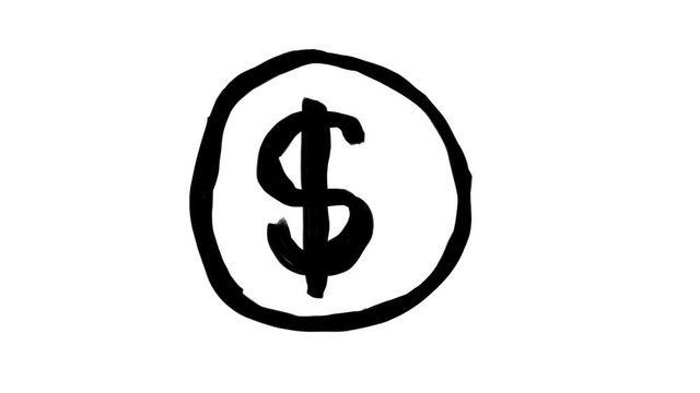 Dollar sign handmade animation