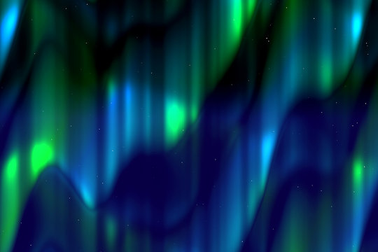 Wide Aurora Borealis  Background  - vector illustration