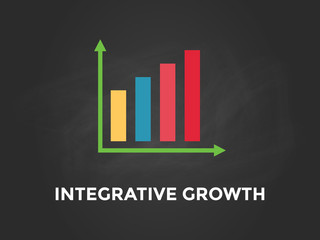 Integrative growth chart illustration with colourful bar, white text and black background