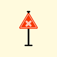 awareness sign with an x sign, road symbol