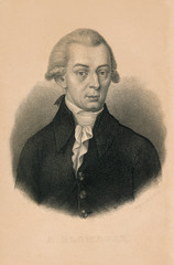 Aloys Blumauer. Austrian Poet. Engraving on steel, 1842. - obrazy, fototapety, plakaty