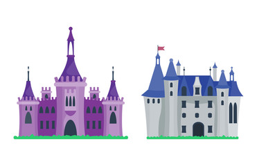 Fototapeta premium Cartoon castle architecture vector illustration