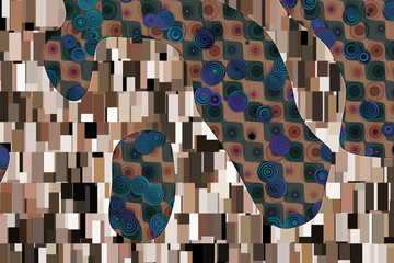 Wide abstract background in Gustav Klimt style 