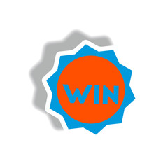stylish icon in paper sticker style medal winner