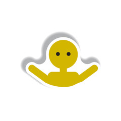 stylish icon in paper sticker style man swimmer