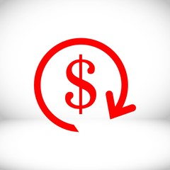 dollar money icon stock vector illustration flat design