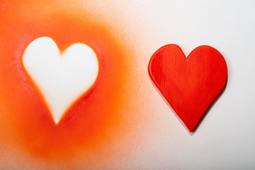 Holidays gift and heart on a white background.
