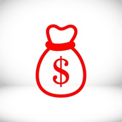 bag of money icon stock vector illustration flat design