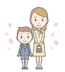 Illustration of entrance ceremony at elementary school vol.09