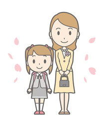 Illustration of entrance ceremony at elementary school vol.12