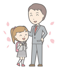 Illustration of entrance ceremony at elementary school vol.13