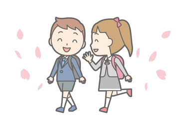 Illustration of entrance ceremony at elementary school vol.07