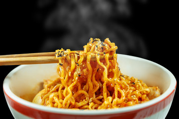 noodle hot spicy, korea food