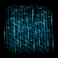 Abstract background with rectangular structure - vector illustration 