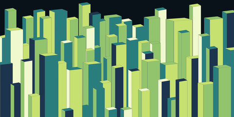 Wide stylized  urban background - vector illustration 