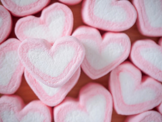 pink heart shape marshmallow for valentines background