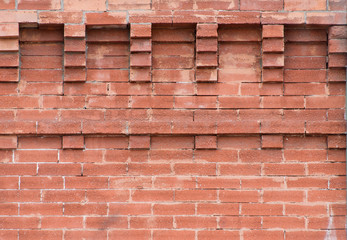 Red Brick Wall with Architectural Detail