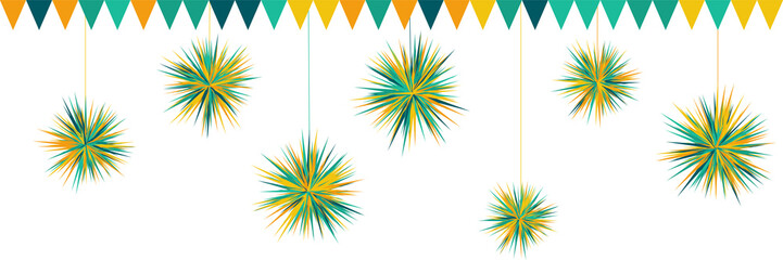 Repeating  pattern with prickly festive pompons   - vector illustration 