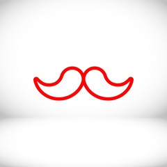 Obraz premium mustache icon stock vector illustration flat design