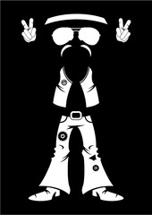 Flower Power Sixties Hippie Silhouette