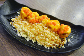 Salmon sushi roll - japanese food style