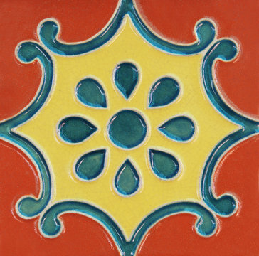 Background and texture ceramic tile, flower pattern