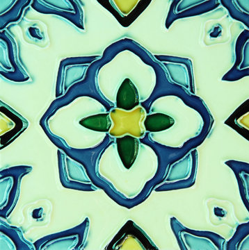 Background and texture flower pattern on ceramic tile