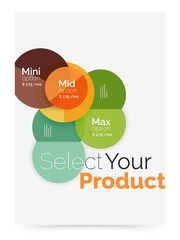 Transparent paper circles with option text