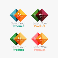 Set of square abstract background templates or infographics