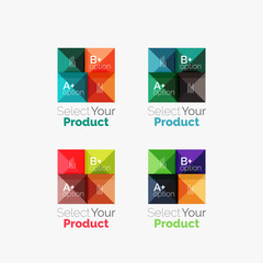 Set of square abstract background templates or infographics