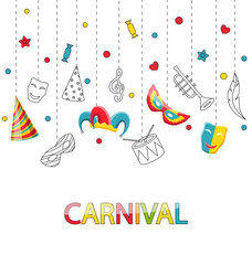 Greeting Festive Poster for Happy Carnival