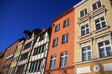 Fototapeta na wymiar façades colorées à Gdansk