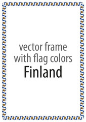 Frame and border of ribbon with the colors of the Finland flag