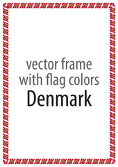 Frame and border of ribbon with the colors of the Denmark flag