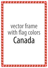 Frame and border of ribbon with the colors of the Canada flag