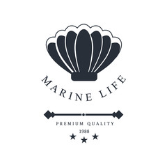 Sea and nautical decoration badge vector illustration.