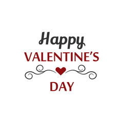 Valentine's Day badge heart icon symbol illustration and typography vector design element.