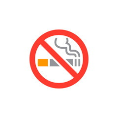 No smoking area icon vector, filled flat sign, solid colorful pictogram isolated on white. Symbol, logo illustration