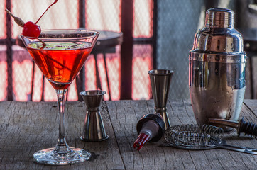Red cocktail or Campari