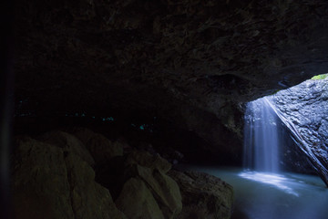 Waterfall with Glowworms