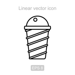 Ice cream. Linear vector icon.