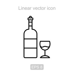 Hourglass. Linear vector icon.