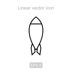 Rocket. Linear vector icon.