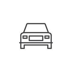 Car, vehicle line icon, outline vector sign, linear style pictogram isolated on white. Symbol, logo illustration