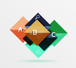 Modern flying square infographic